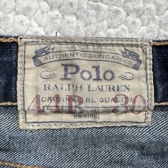Polo Ralph Lauren Jeans 44Bx30 Relaxed Straight Fit Blue Denim Streetwear Y2K - Picture 9 of 14